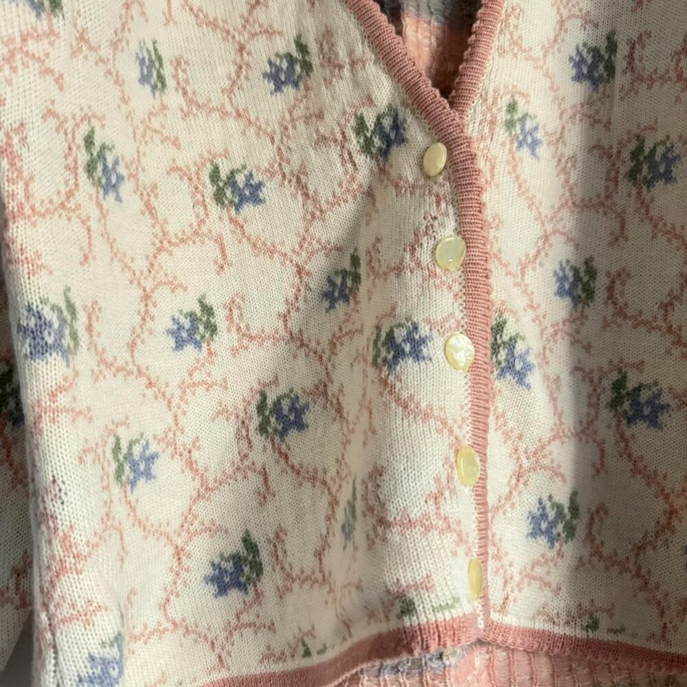 Women's Cream and Pink Jumper - Picture 3 of 4